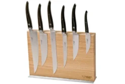 Laguiole En Aubrac Gourmet COL99CUIGOEBIB Juego De Cuchillos De 6 Piezas De Madera De ébano Con Bloque De Cuchillos
