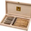 Claude Dozorme Laguiole Juego De Cuchillos Para Carne 6-unidades Sin Refuerzo, Madera De Olivo