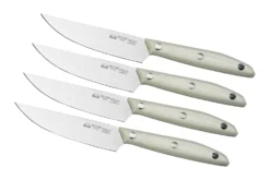 Due Cigni 1896 America 2C1019WSET4, Juego De Cuchillos Para Carne De 4 Piezas, Blanco