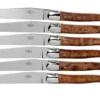 Forge De Laguiole T62MINTHBRI Juego De 6 Cuchillos Para Carne Pulidos En Madera De Thuya