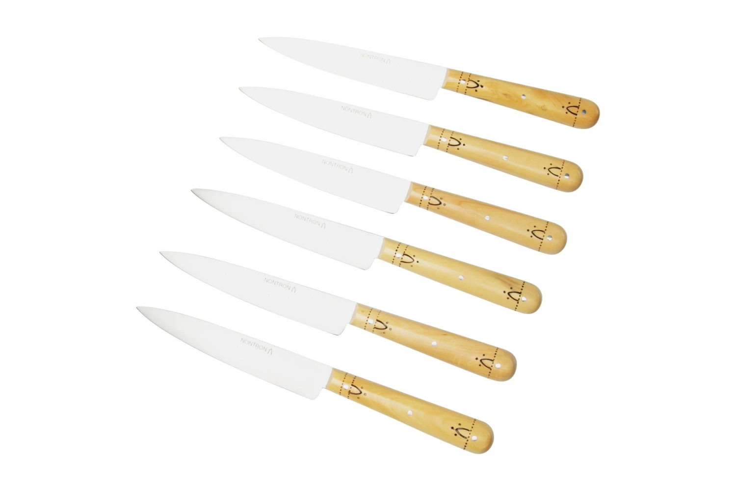Nontron Traditional Set Of 6 Kitchen Knives, T6OF12RBU Juego De Cuchillos De 6 Piezas 1 Nontron Traditional Set Of 6 Kitchen Knives, T6OF12RBU Juego De Cuchillos De 6 Piezas