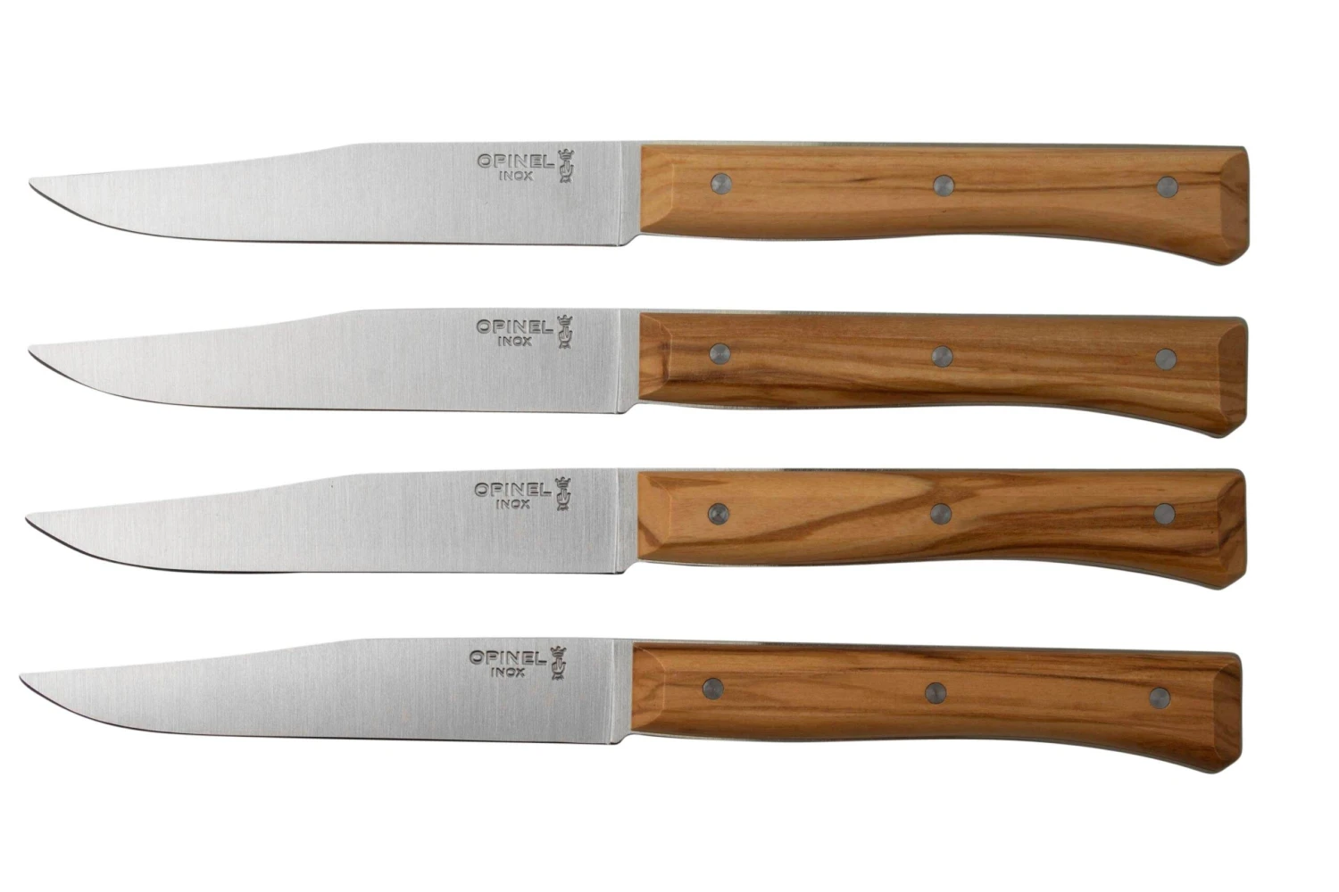 Opinel Facette Olive, Juego De Cuchillos De Mesa De 4 Piezas 1 Opinel Facette Olive, Juego De Cuchillos De Mesa De 4 Piezas