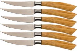 Saladini 6-delige Juego De Cuchillos Para Carne 23 Cm, Madera De Olivo