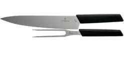 Victorinox Swiss Modern Cuchillo Para Trinchar Y Tenedor Para Carne, Negro