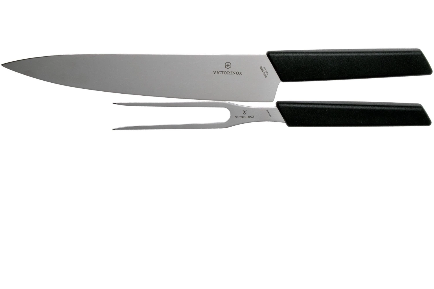 Victorinox Swiss Modern Cuchillo Para Trinchar Y Tenedor Para Carne, Negro 1 Victorinox Swiss Modern Cuchillo Para Trinchar Y Tenedor Para Carne, Negro