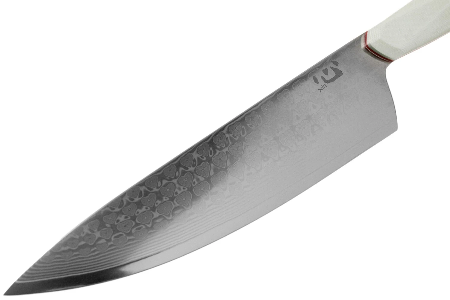 Xin Cutlery XinCore XC127 White G10, Red Liners, Damascus, Cuchillo De Chef 21.5 Cm 3 Xin Cutlery XinCore XC127 White G10, Red Liners, Damascus, Cuchillo De Chef 21.5 Cm - Imagen 3