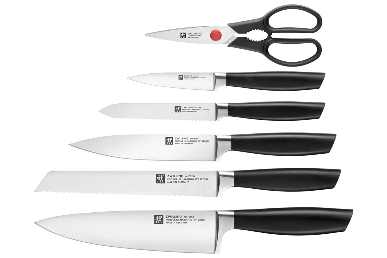 Zwilling All Star 1022776, Juego De 7 Cuchillos Con Bloque, Blanco/plateado 2 Zwilling All Star 1022776, Juego De 7 Cuchillos Con Bloque, Blanco/plateado - Imagen 2